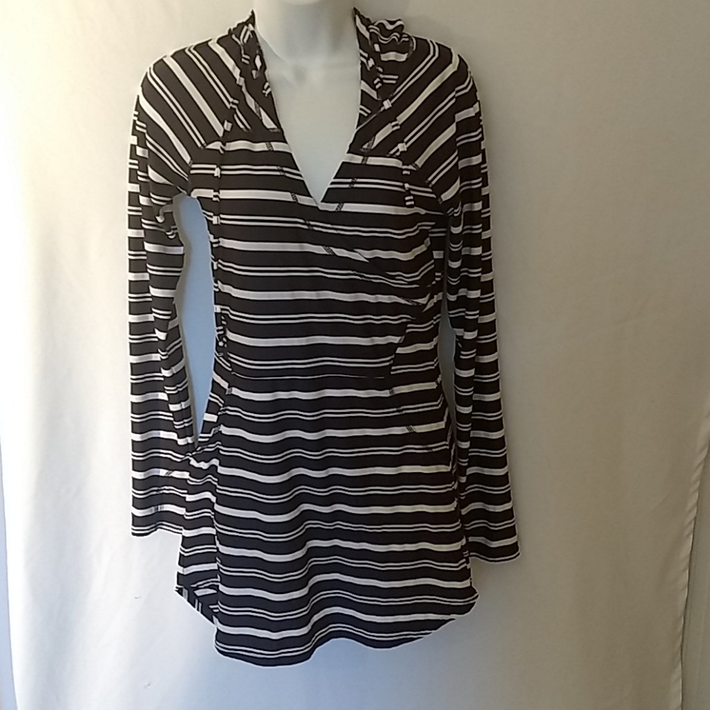 Athleta Navy Striped Hoodie Dress Size XS